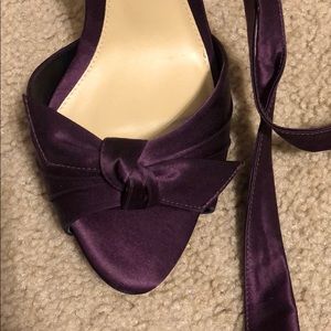 Plum satin Alexandre Birman tie up sandals